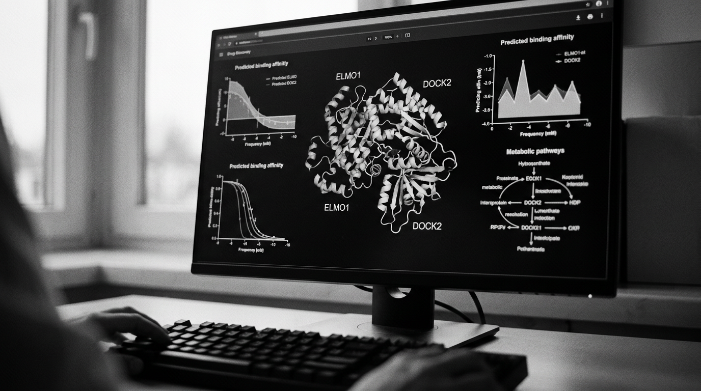 ELMO1/DOCK2 preprint tests open-data AI drug discovery