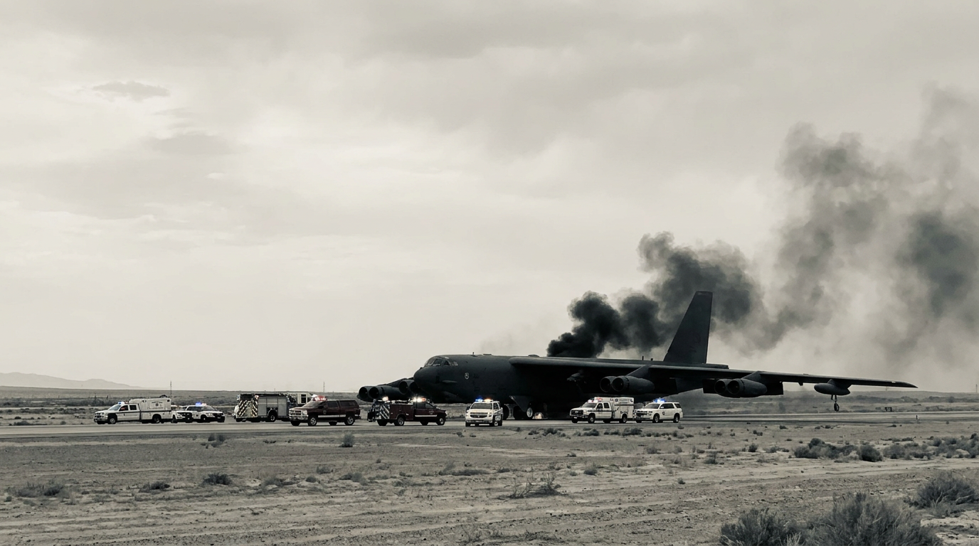 تحطم قاذفة B-52 في قاعدة إدواردز الجوية
