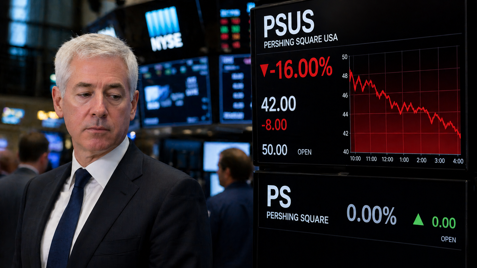 Pershing Square USA Fund Opens Sharply Lower on NYSE