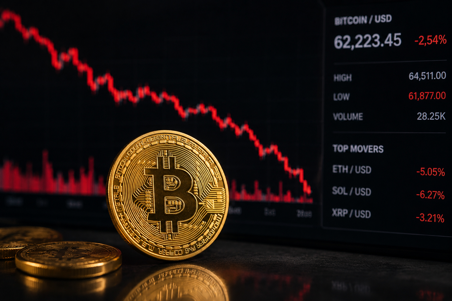 Tech Selloff Drags Bitcoin Below $62,000 to Expose Crypto's Growth-Stock Risk