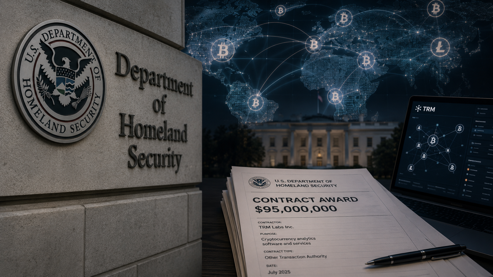 Crypto contract suit targets $95 million DHS award to TRM