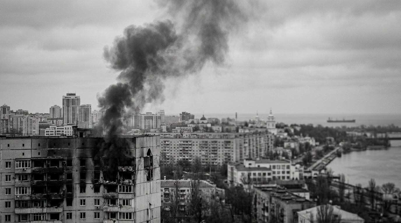 Russian strikes kill nine in Kyiv, ship sunk