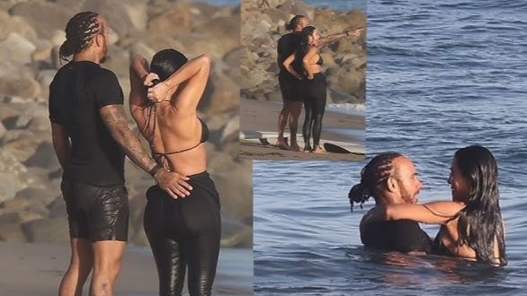 Kim Kardashian ve Lewis Hamilton Malibu’da öpüşürken görüntülendi