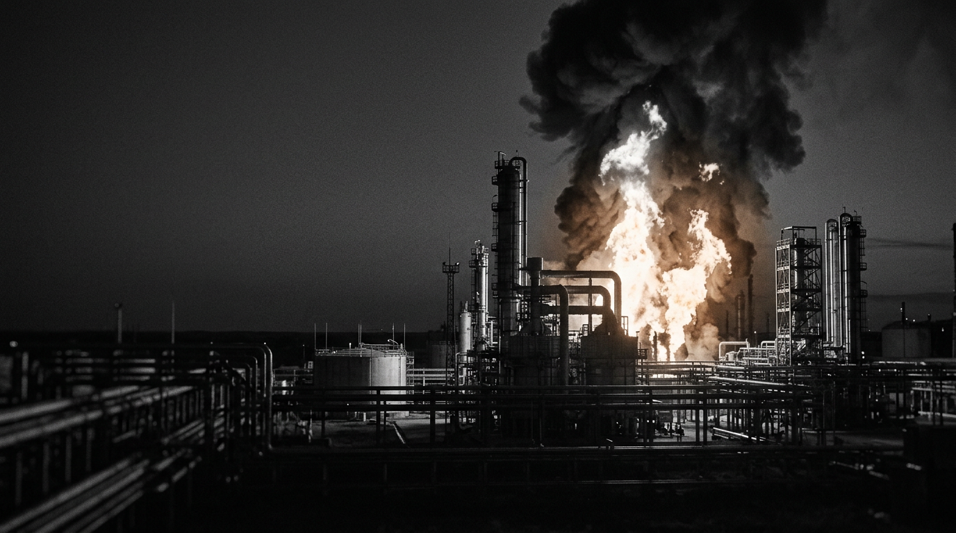 Ukrainian drones hit major Russian refinery, fires burn