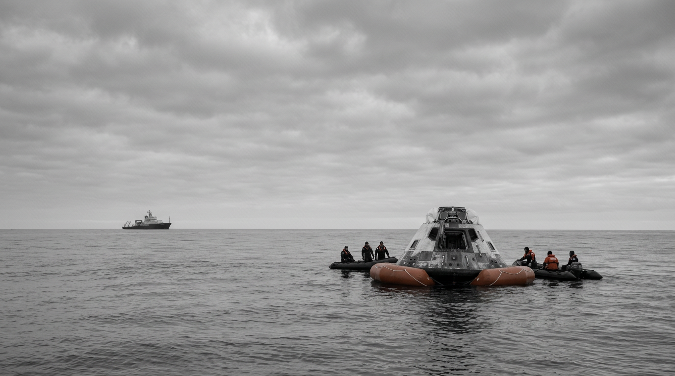 Artemis II Crew Splashes Down After Historic Lunar Flyby