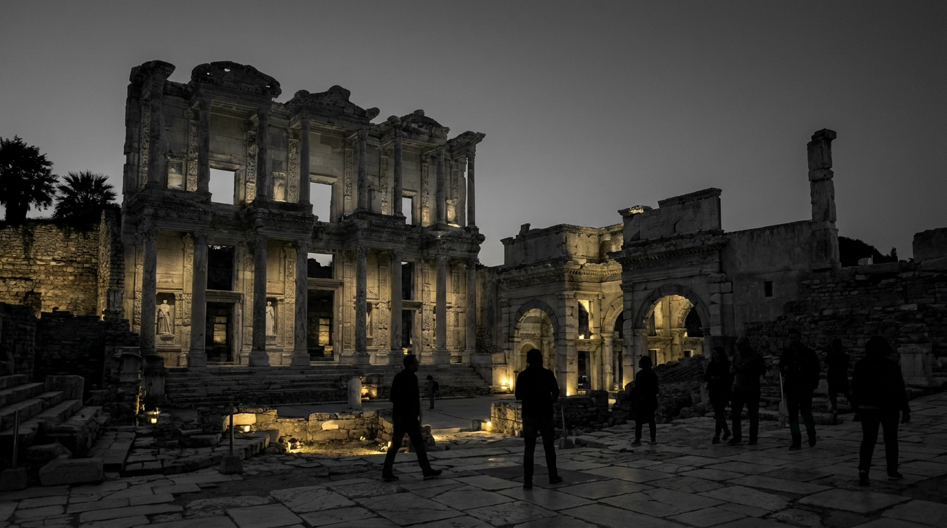 Efes Antik Kenti’nde gece müzeciliği başladı, 1 Ekim’e kadar sürecek