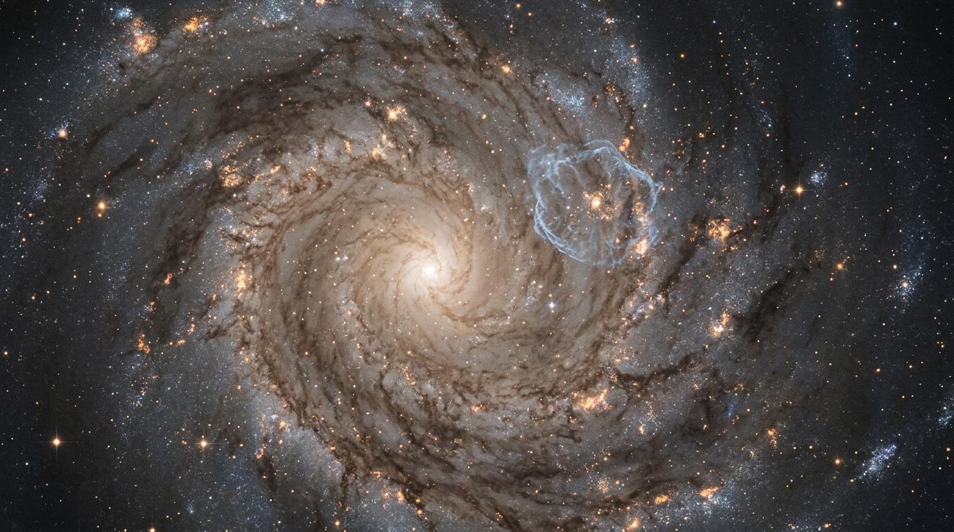 Messier 83 galaksisi içindeki parlak süpernova kalıntısı