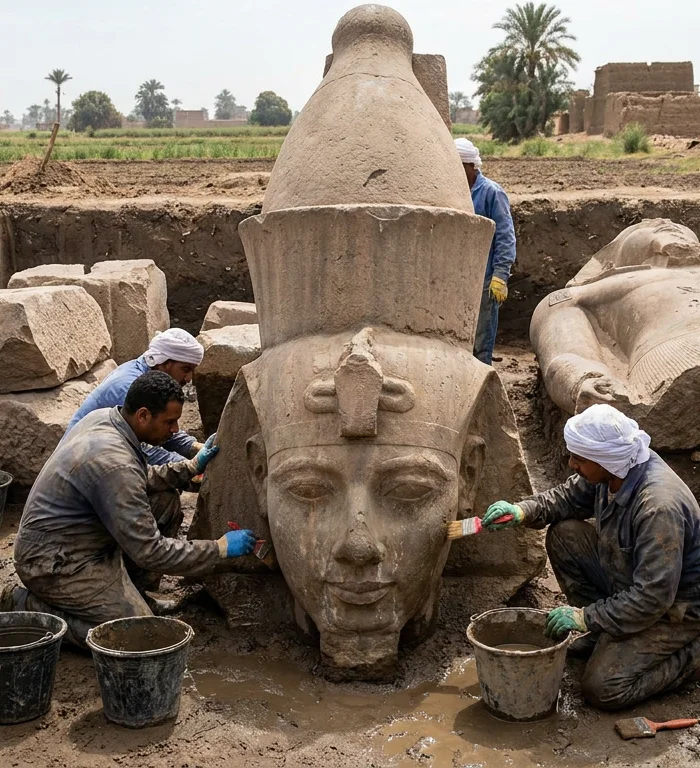 Archaeological Discovery of Ramses II Statuary in Behbeit El-Hagar