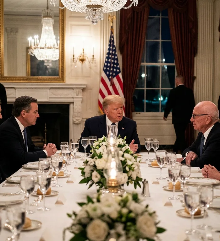 President Trump hosts media executives at White House dinner