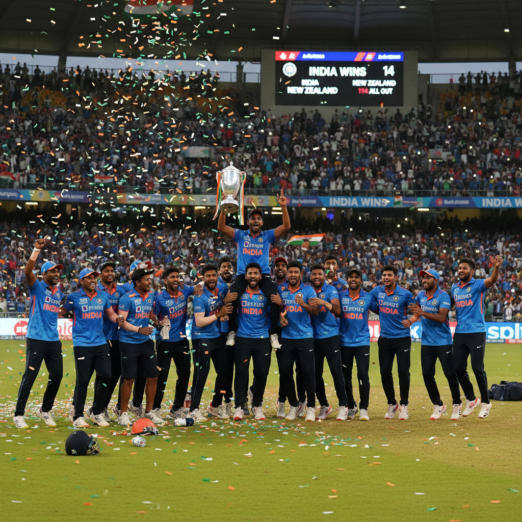 الهند تتوج بلقب كأس العالم للكريكت T20 للمرة الثالثة في تاريخها