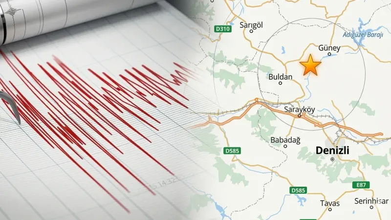 Denizli'de 5.1 Büyüklüğünde Deprem Oldu