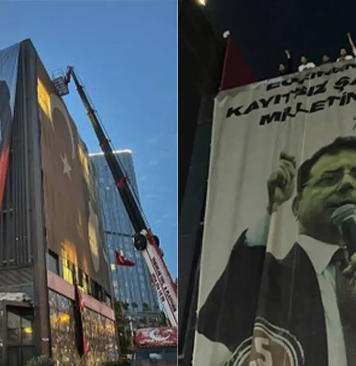 CHP İstanbul İl Başkanlığı'nda pankart krizi: Çevik kuvvet girdi