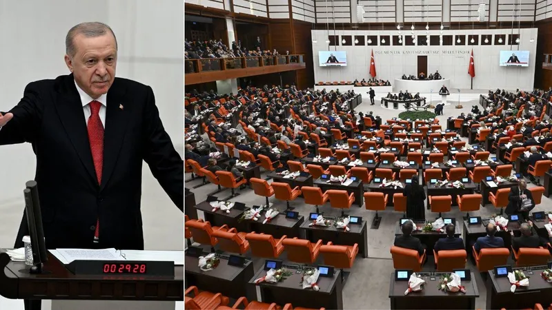Meclis protesto ile açıldı: Erdoğan konuşurken salonu terk ettiler