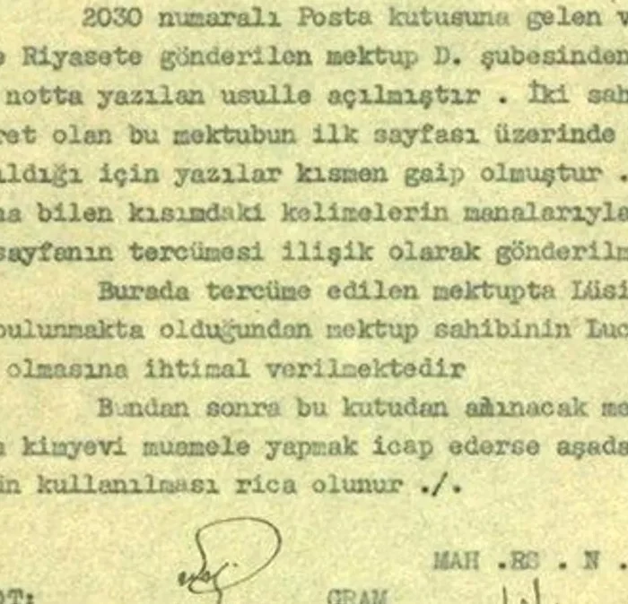 MİT arşivinden tarihi deşifre belgesi çıktı