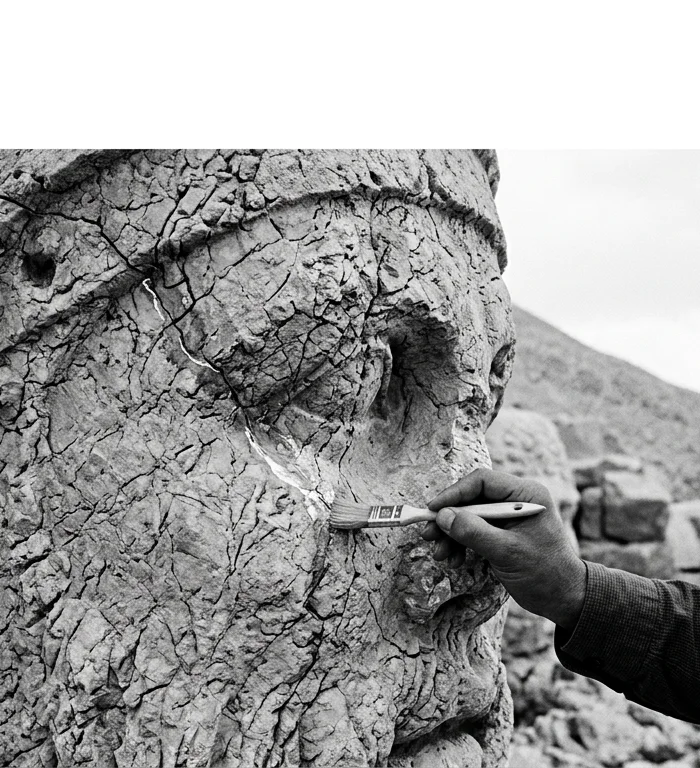 Nemrut Dağı heykel koruma çalışmaları sürekli