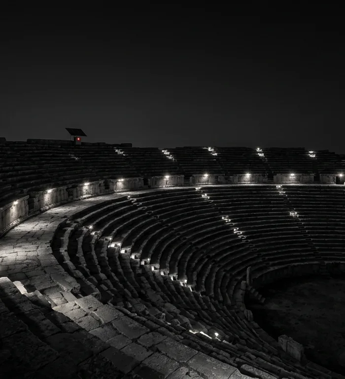Tlos Antik Kenti'nde güneş enerjili gece Aydınlatması