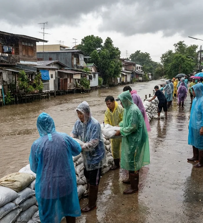 Tayland Meteoroloji Dairesi 25 Ekim'e kadar sel uyarısı yaptı