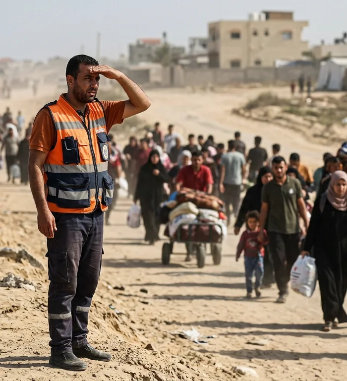 نقيب في الدفاع المدني بغزة يسعى للم شمل أسرته بعد فراق دام أكثر من عام