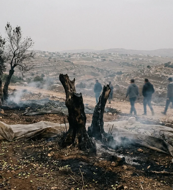 مستوطنون إسرائيليون يهاجمون فلسطينيين وصحفيين خلال موسم قطاف الزيتون بالضفة الغربية