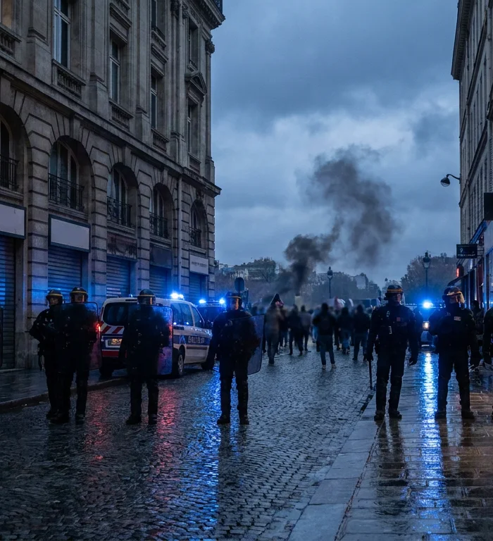 French stocks fall as protests deepen political crisis