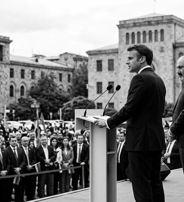 Macron ve Paşinyan Erivan'da Sahne Aldı