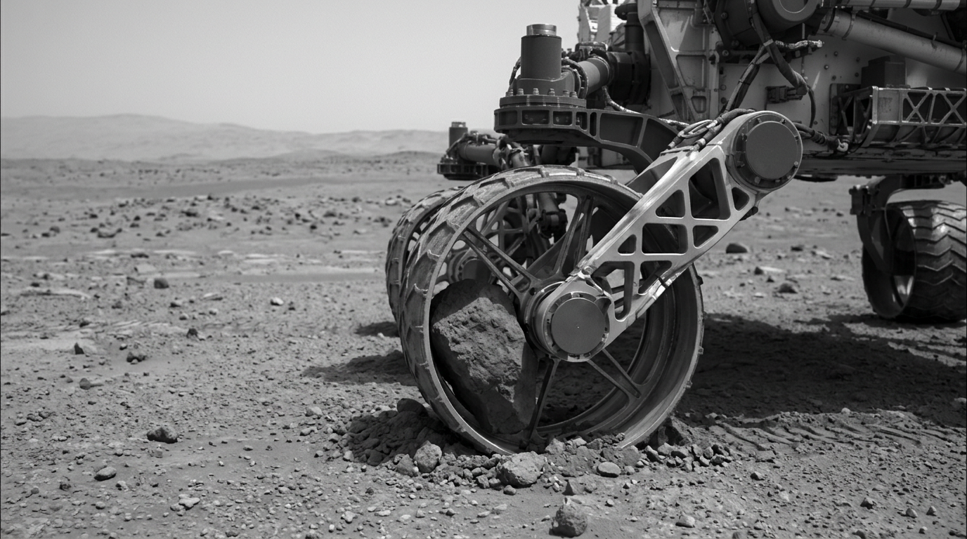 Curiosity Rover Mars'ta Kayaya Takıldı