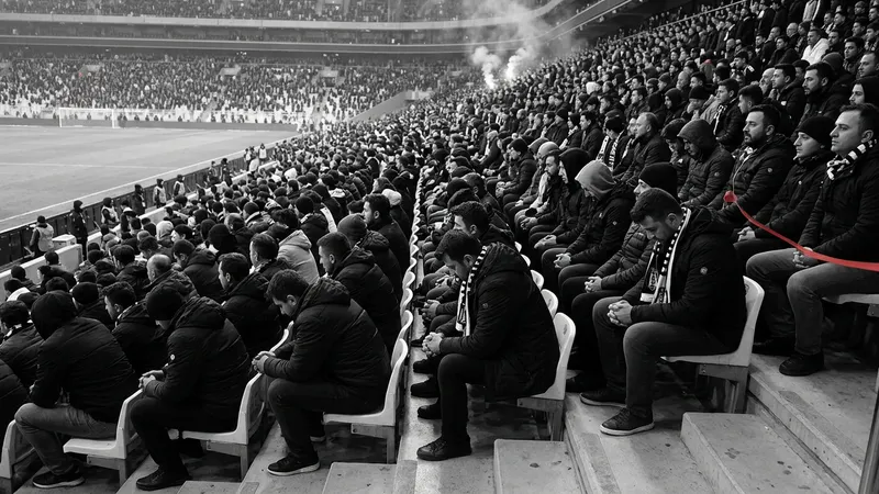 Beşiktaş tribünlerinden Trabzonspor maçının başında sessiz protesto