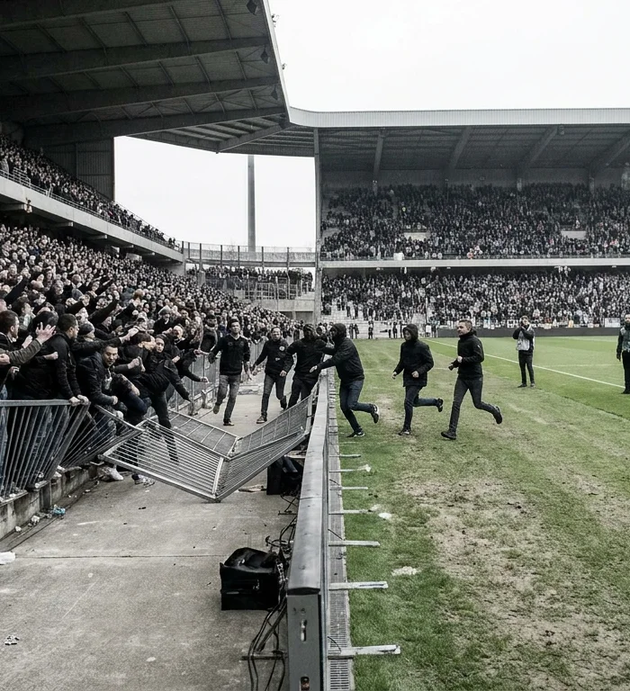 Fransa Ligue 1'de Taraftarlar Sahaya Girdi