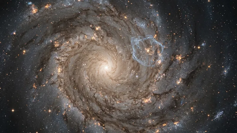 Messier 83 galaksisi içindeki parlak süpernova kalıntısı