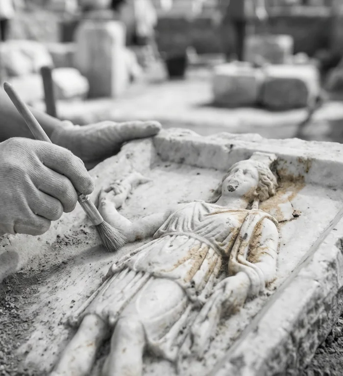 Aspendos kazıları 3. yüzyıl Genç Eurymedon tasvirini ortaya çıkardı
