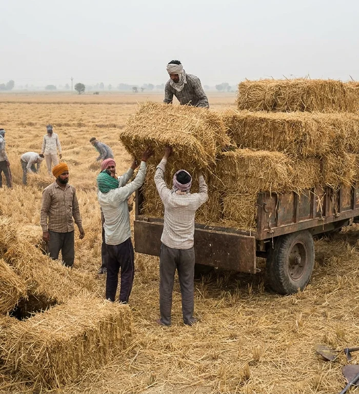Hindistan’ın 40 milyon ton saman yangını pazara takılıyor