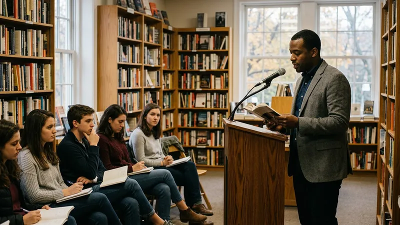 Jamel Brinkley Princeton öğrencileriyle edebiyat etkinliğinde